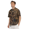 Cogs And Gears Steampunk Brass Print Men's Short Sleeve Shirts-grizzshop