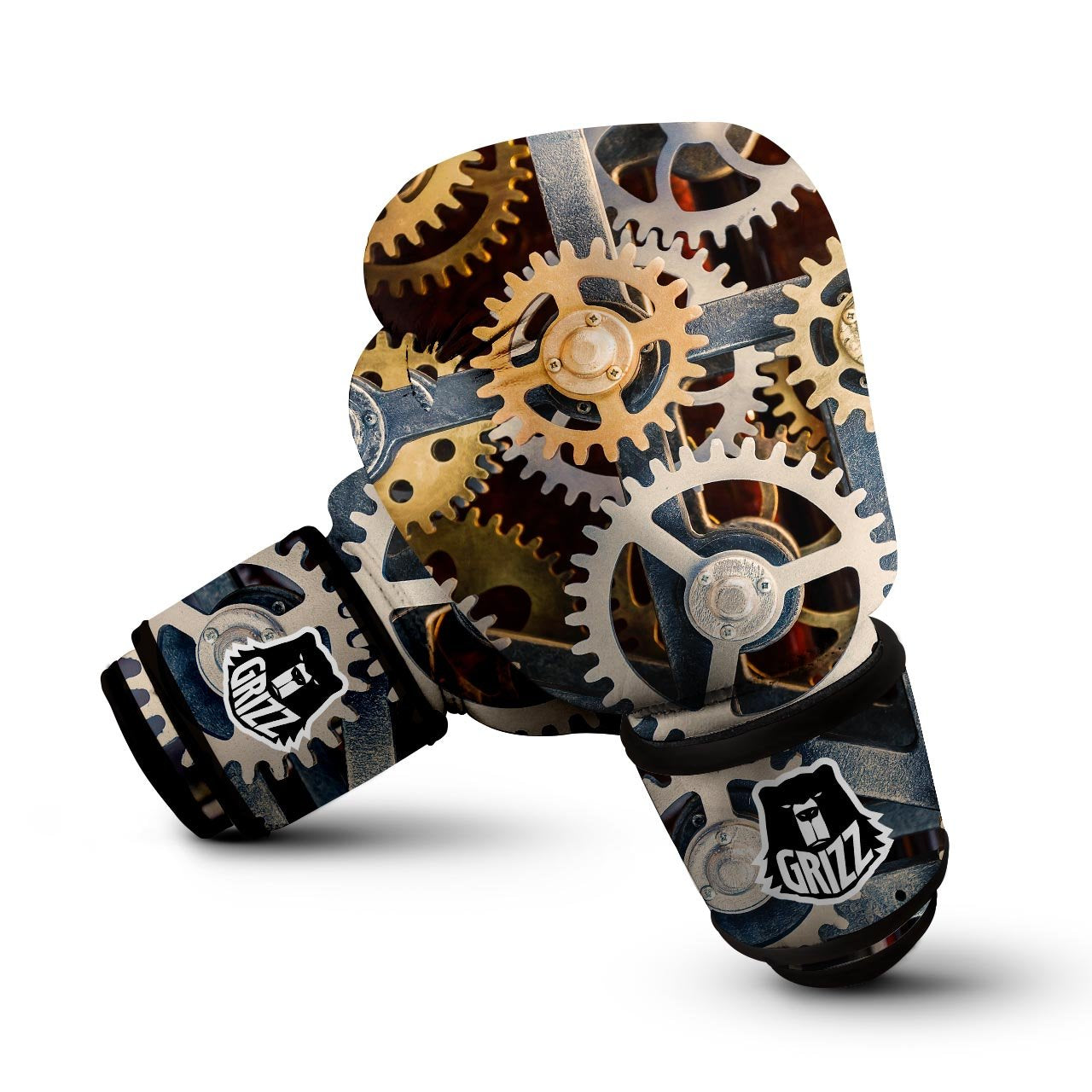 Cogs And Steampunk Gears Print Boxing Gloves-grizzshop