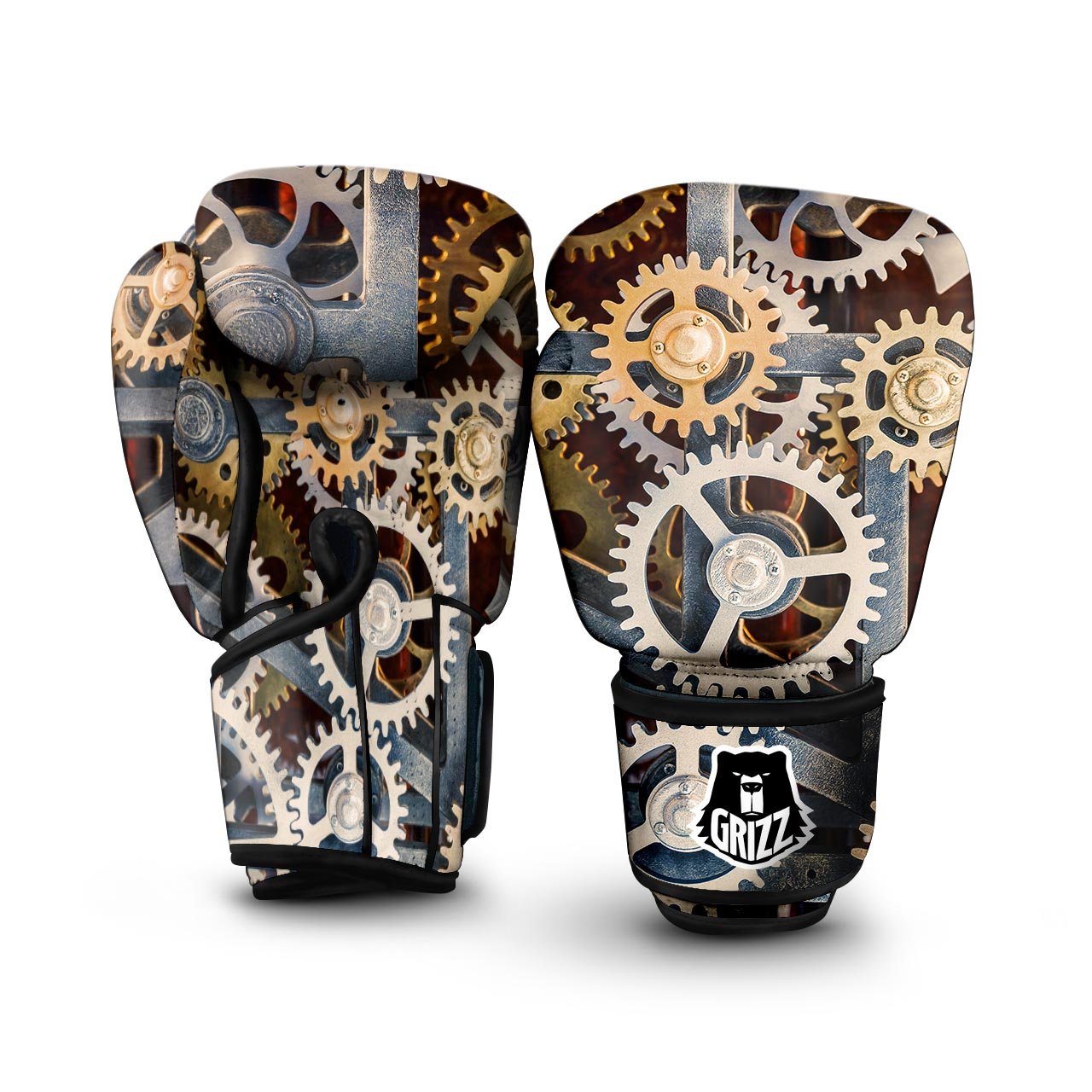 Cogs And Steampunk Gears Print Boxing Gloves-grizzshop