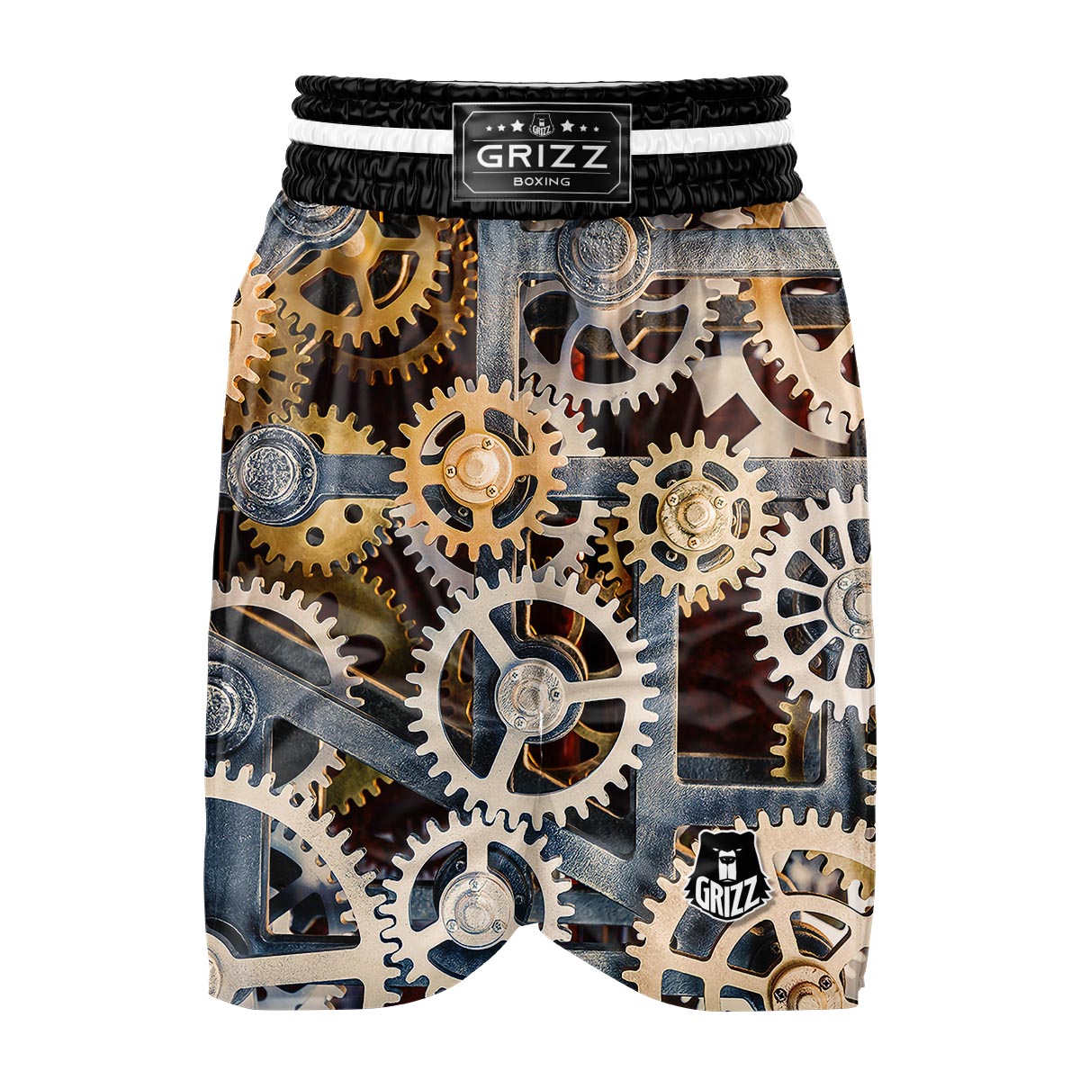 Cogs And Steampunk Gears Print Boxing Shorts-grizzshop