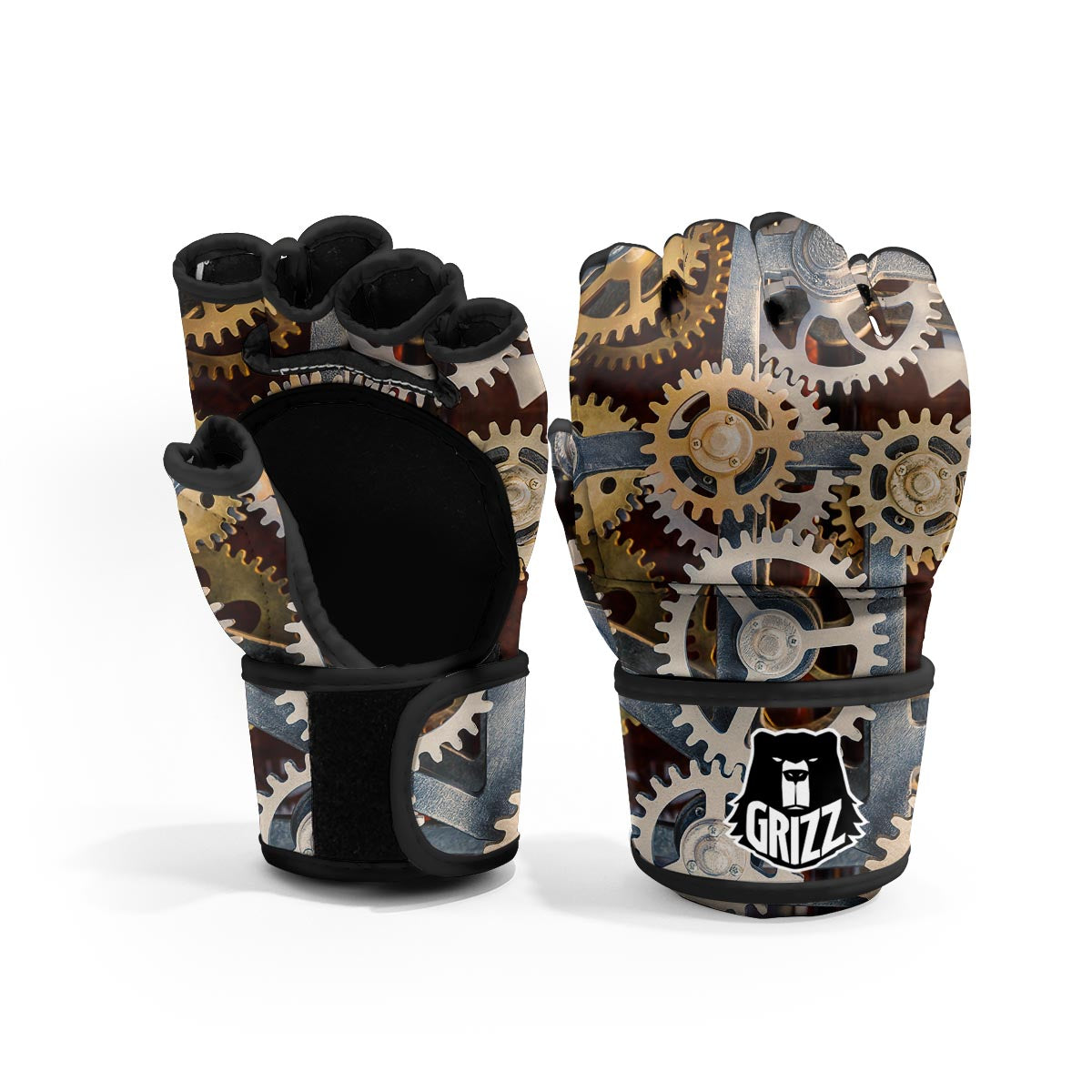 Cogs And Steampunk Gears Print MMA Gloves-grizzshop