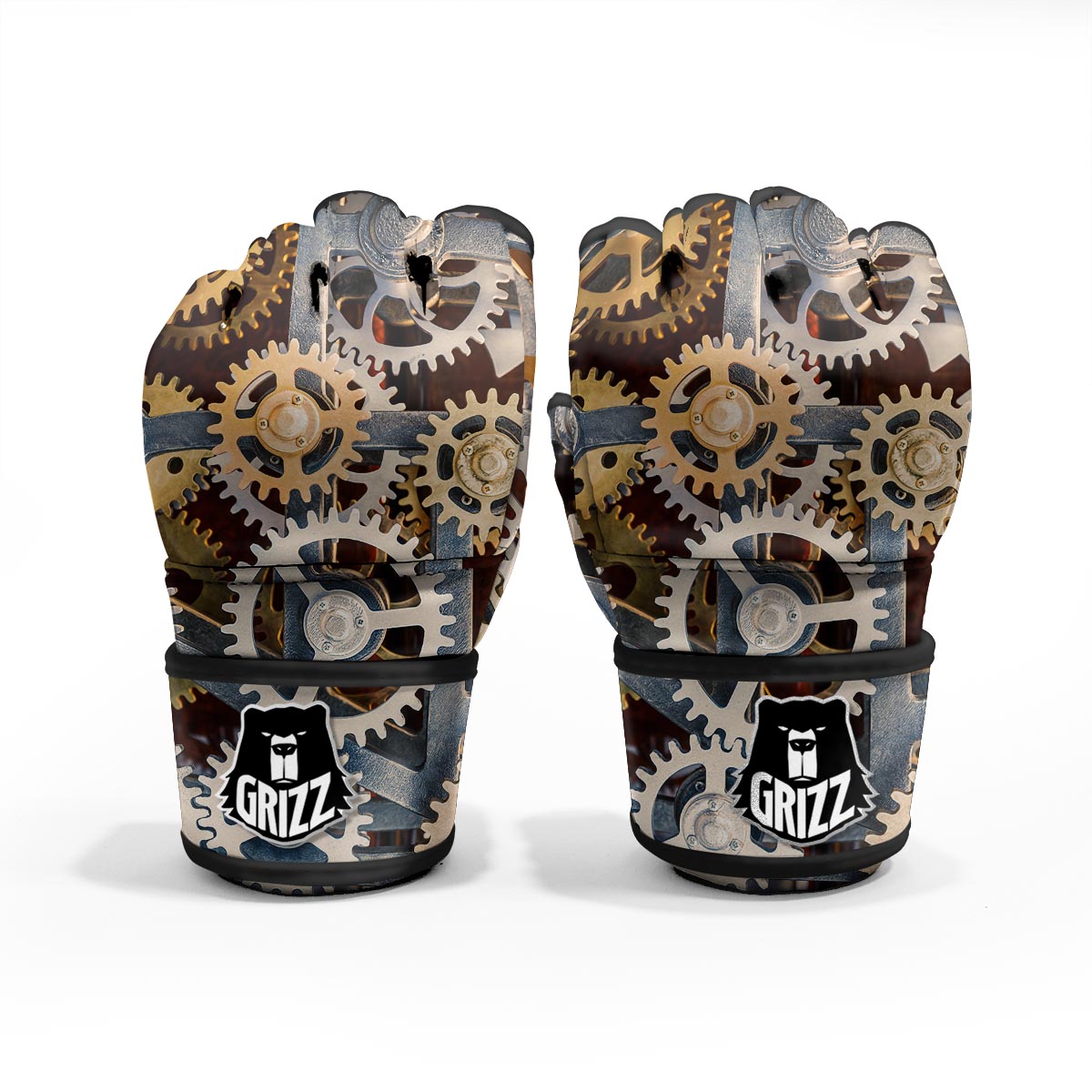 Cogs And Steampunk Gears Print MMA Gloves-grizzshop
