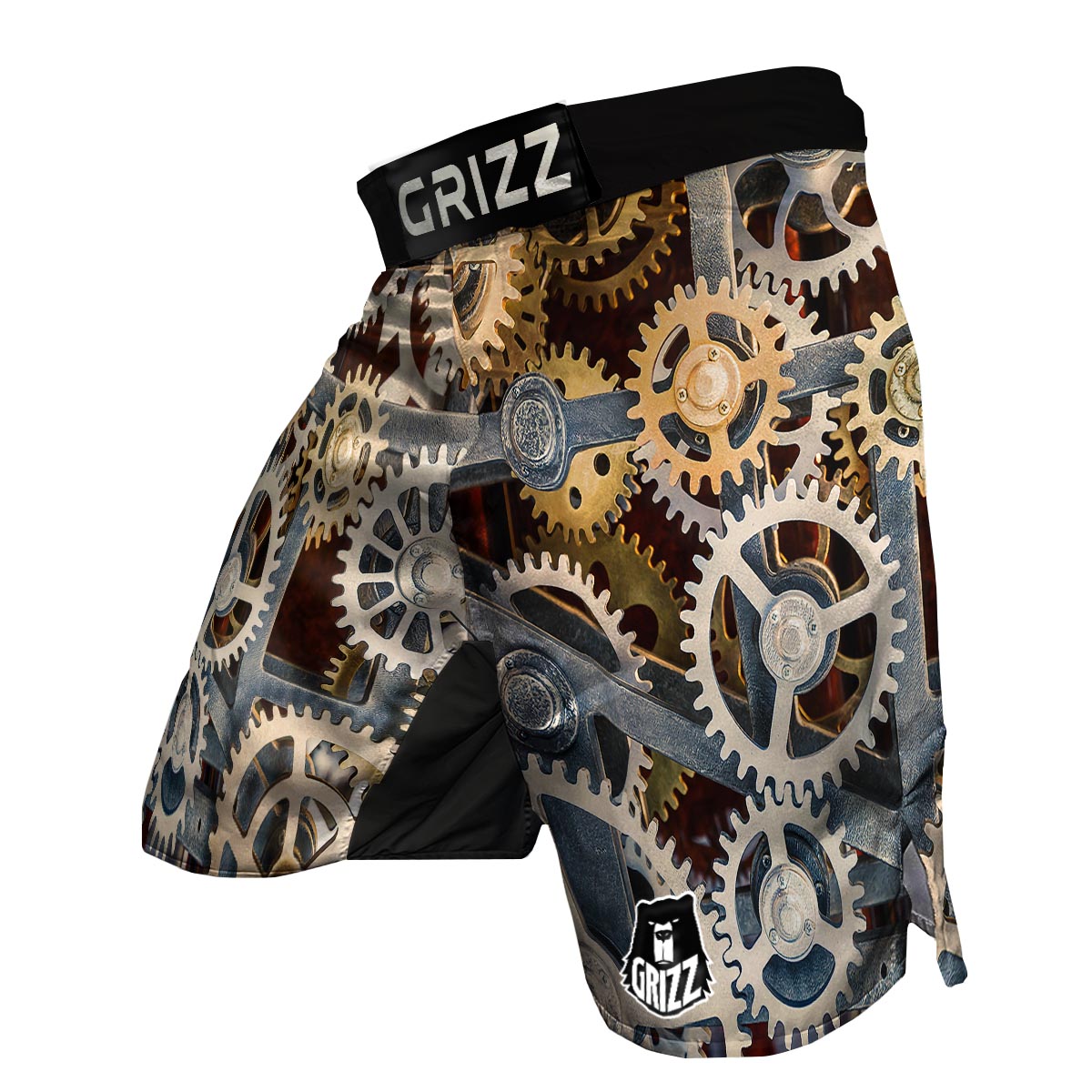 Cogs And Steampunk Gears Print MMA Shorts-grizzshop
