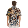 Cogs And Steampunk Gears Print Men's Short Sleeve Shirts-grizzshop