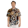 Cogs And Steampunk Gears Print Men's Short Sleeve Shirts-grizzshop