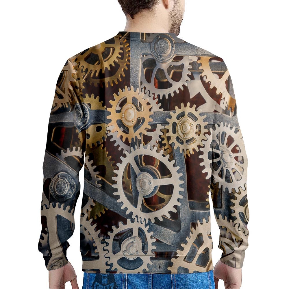 Cogs And Steampunk Gears Print Men's Sweatshirt-grizzshop