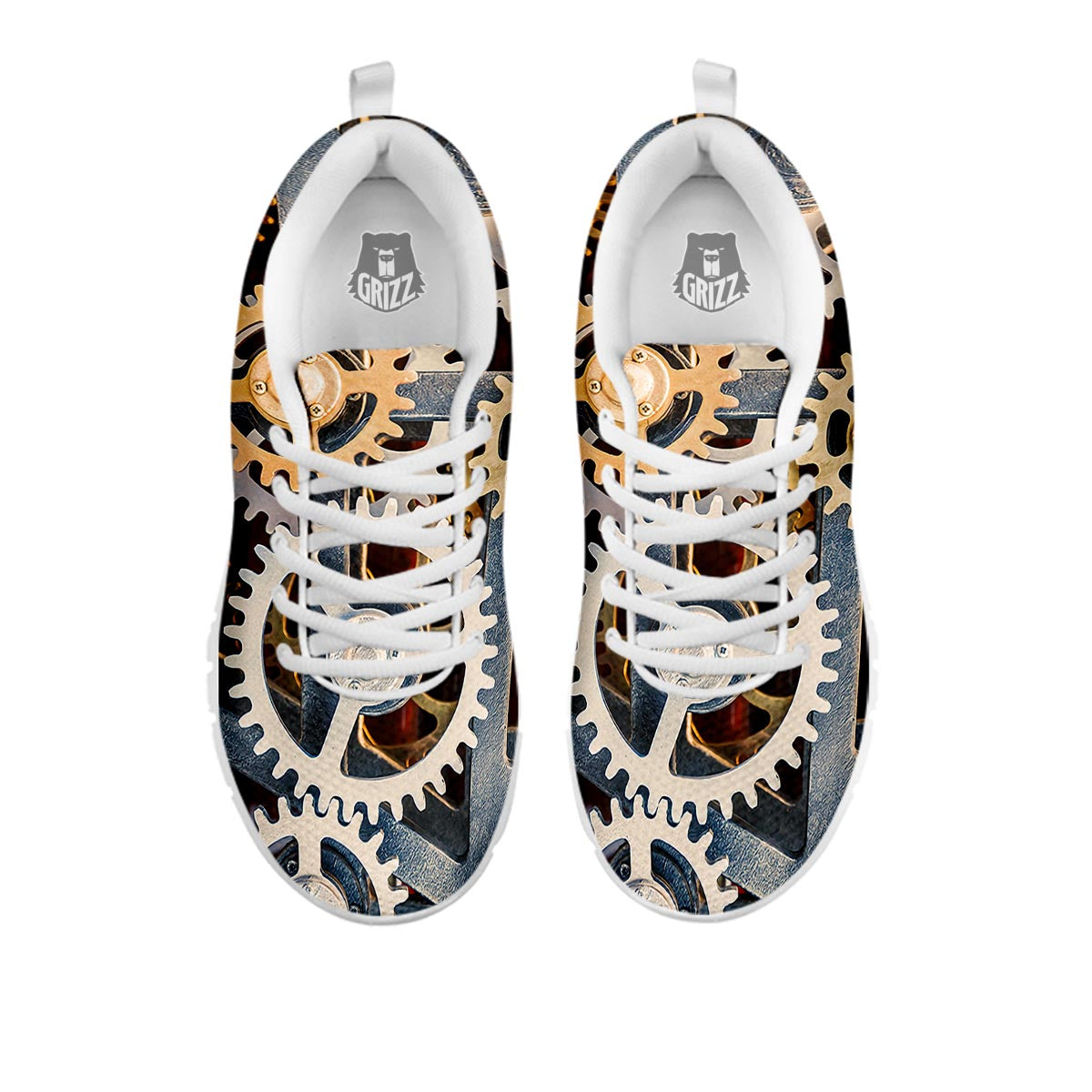 Cogs And Steampunk Gears Print White Sneaker-grizzshop