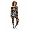 Cogs And Steampunk Gears Print Women's Pajamas-grizzshop