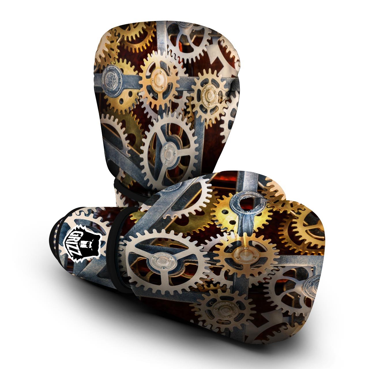 Cogs And Steampunk Gears Print Boxing Gloves-grizzshop