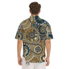 Cogwheels Steampunk Print Men's Short Sleeve Shirts-grizzshop