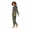 Cogwheels Steampunk Print Women's Pajamas-grizzshop