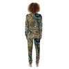 Cogwheels Steampunk Print Women's Pajamas-grizzshop