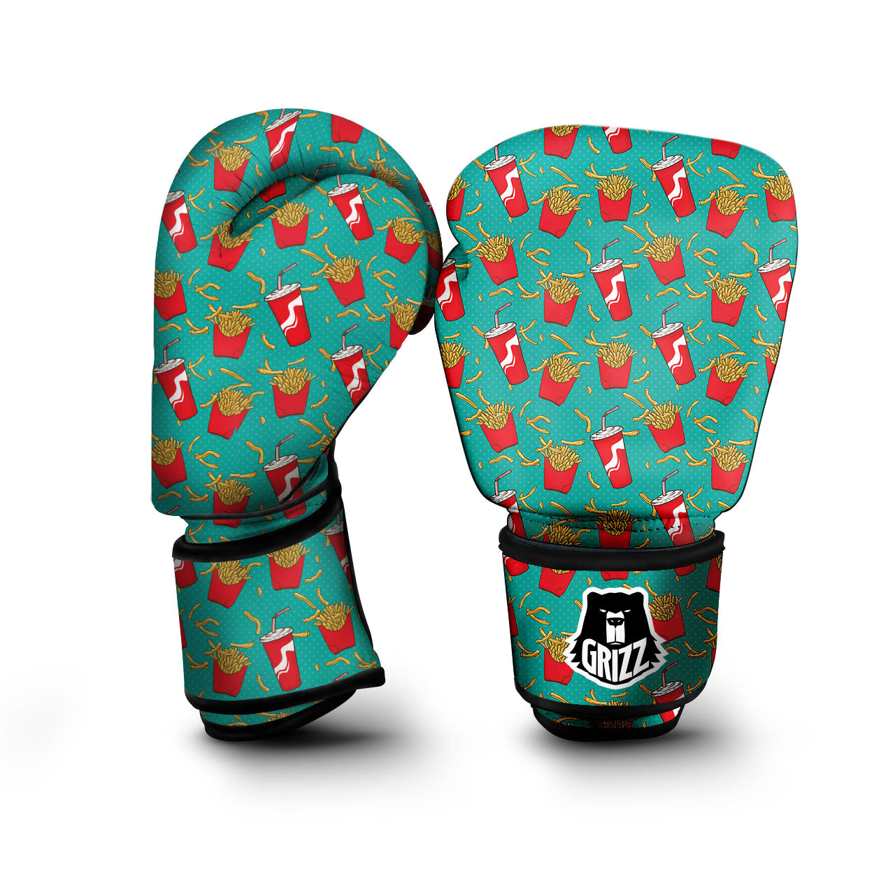 Cola And French Fries Print Pattern Boxing Gloves-grizzshop