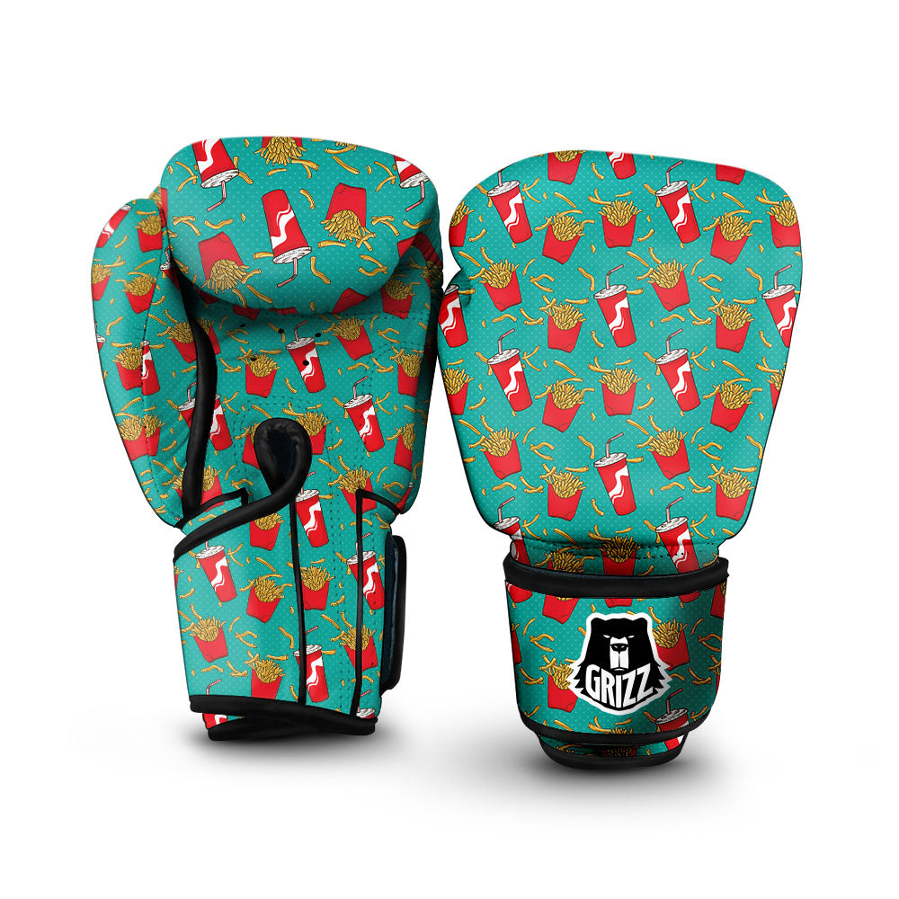 Cola And French Fries Print Pattern Boxing Gloves-grizzshop