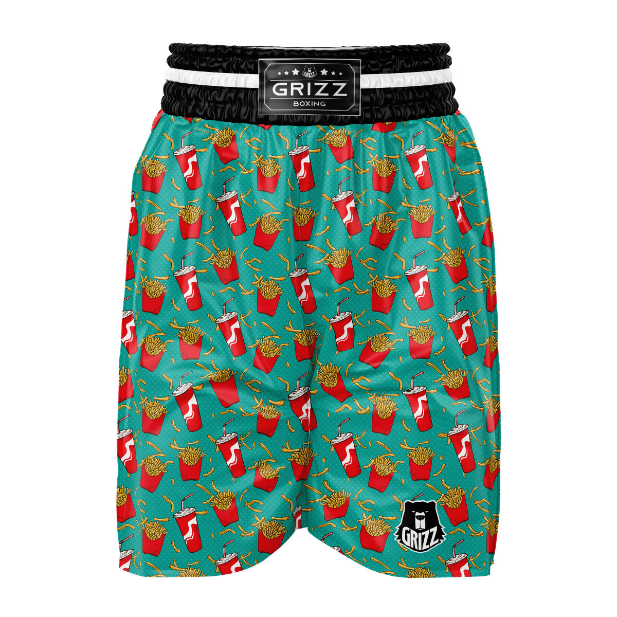 Cola And French Fries Print Pattern Boxing Shorts-grizzshop
