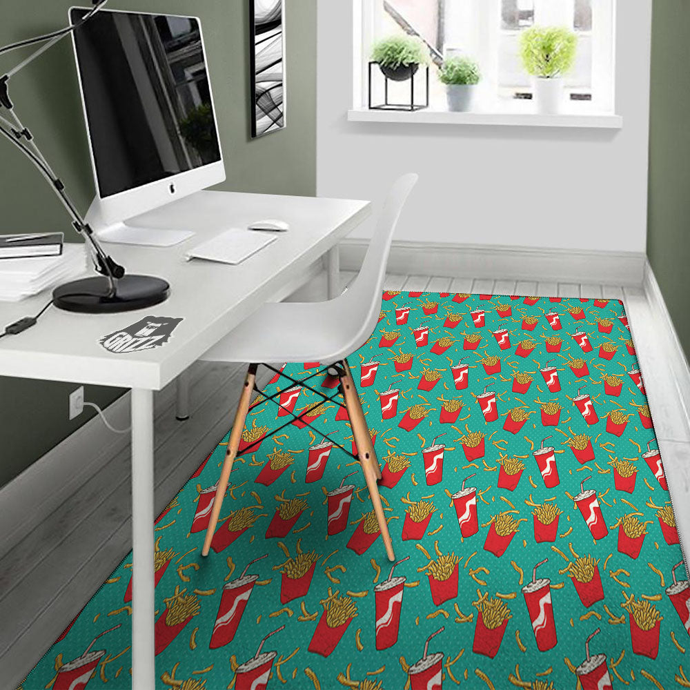 Cola And French Fries Print Pattern Floor Mat-grizzshop
