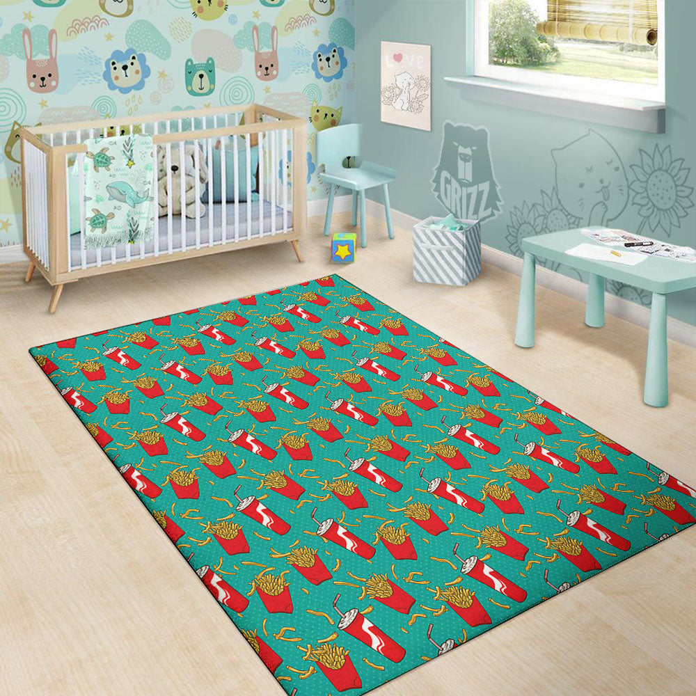 Cola And French Fries Print Pattern Floor Mat-grizzshop