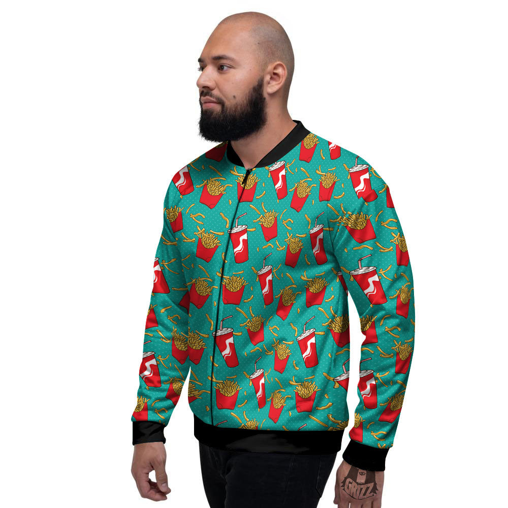 Cola And French Fries Print Pattern Men's Bomber Jacket-grizzshop