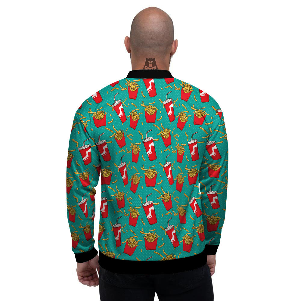 Cola And French Fries Print Pattern Men's Bomber Jacket-grizzshop