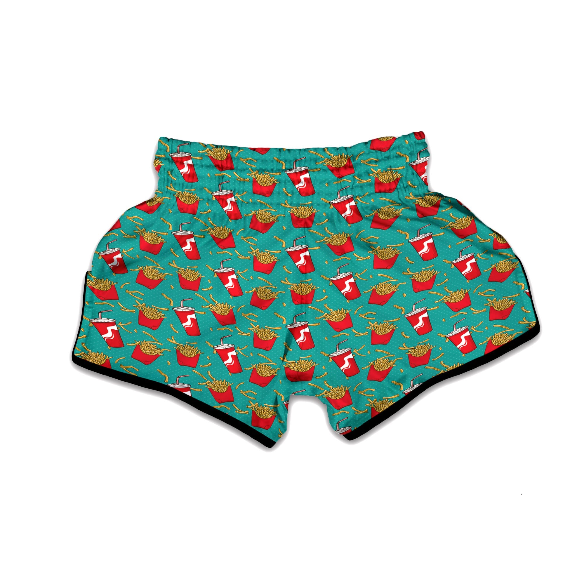Cola And French Fries Print Pattern Muay Thai Boxing Shorts-grizzshop