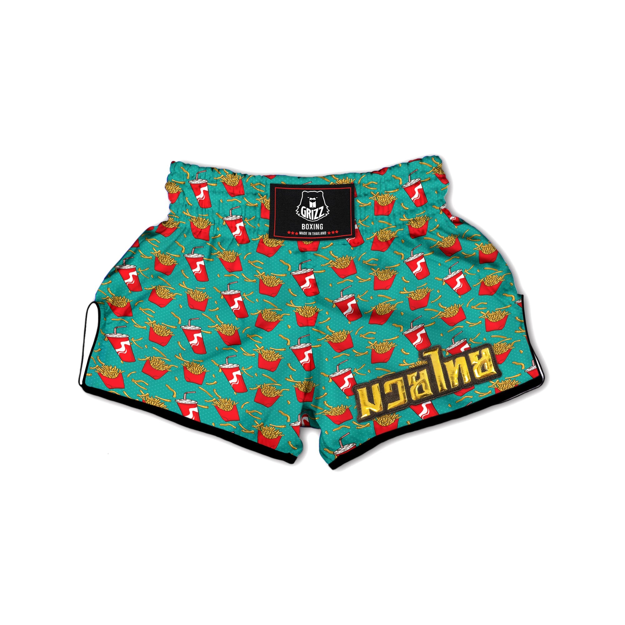 Cola And French Fries Print Pattern Muay Thai Boxing Shorts-grizzshop