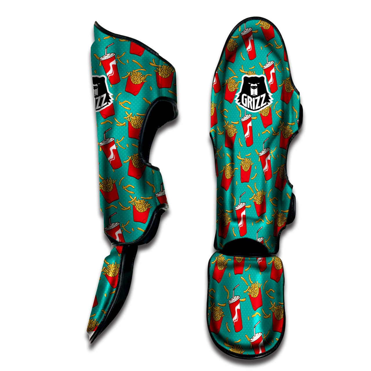 Cola And French Fries Print Pattern Muay Thai Shin Guards-grizzshop