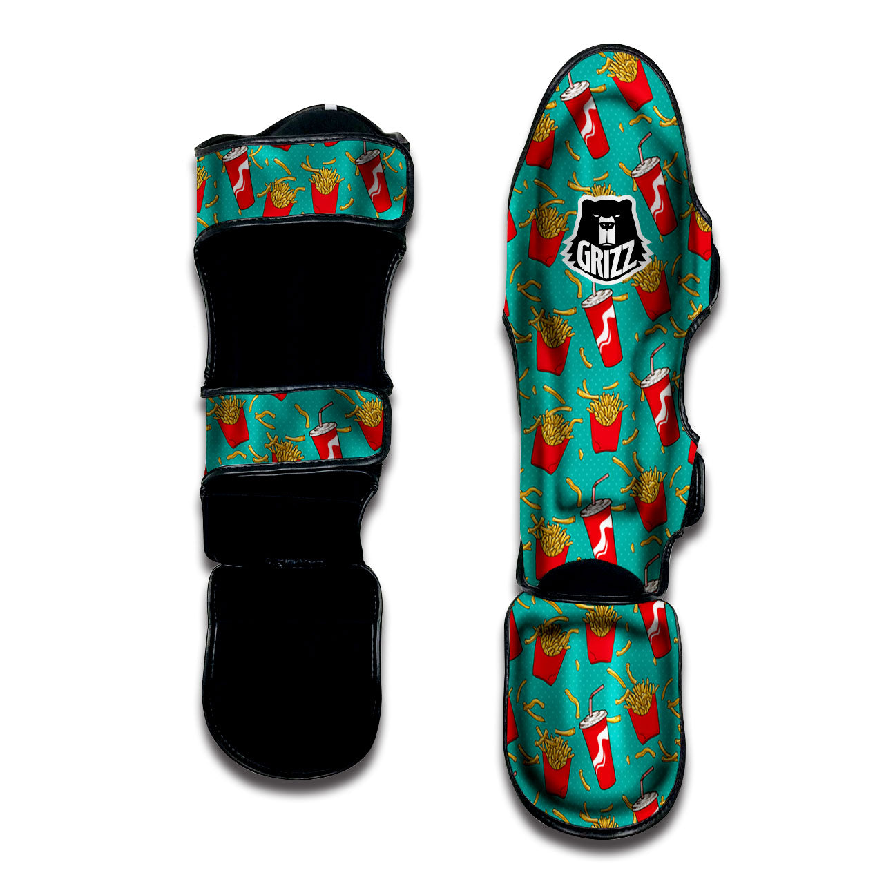 Cola And French Fries Print Pattern Muay Thai Shin Guards-grizzshop
