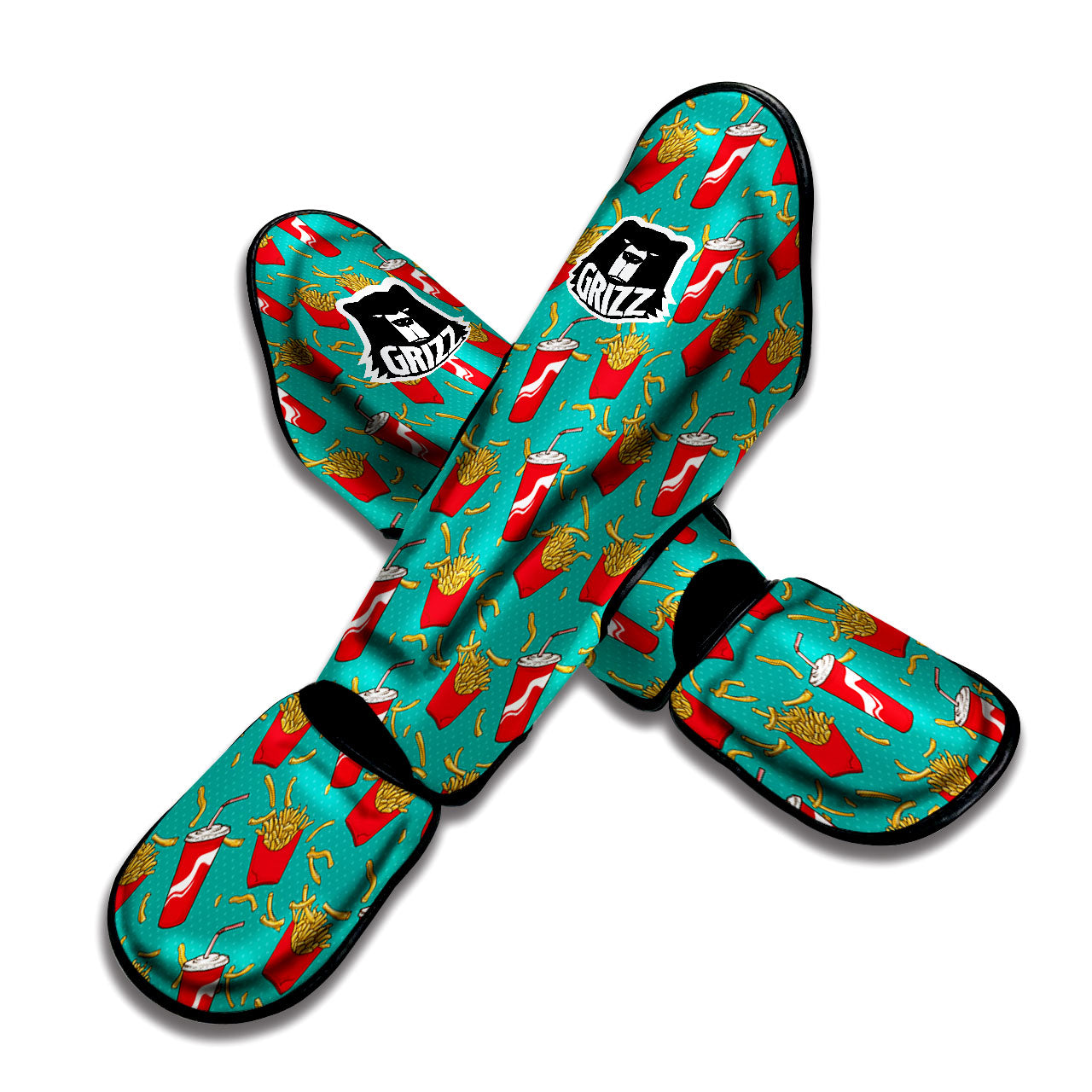 Cola And French Fries Print Pattern Muay Thai Shin Guards-grizzshop