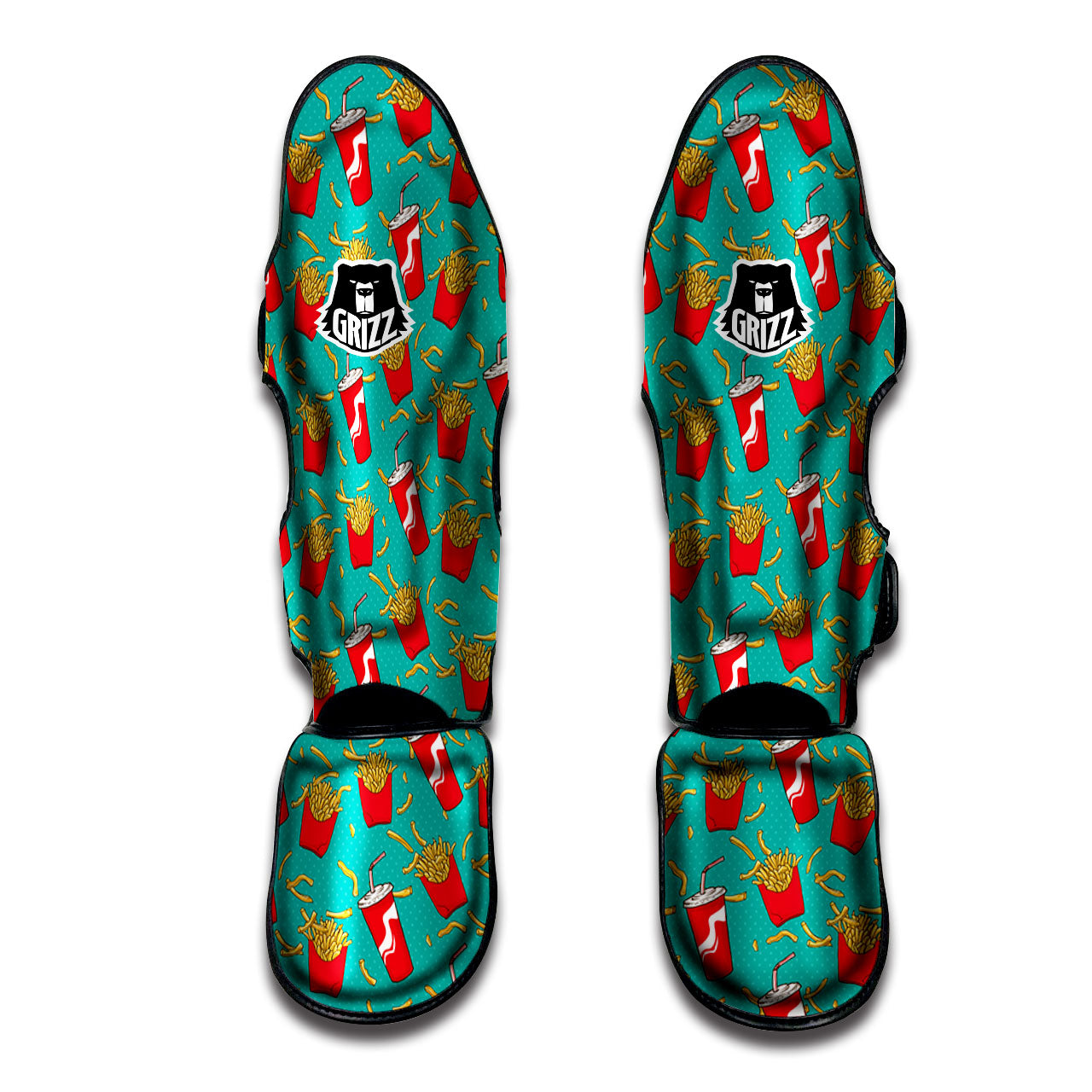 Cola And French Fries Print Pattern Muay Thai Shin Guards-grizzshop