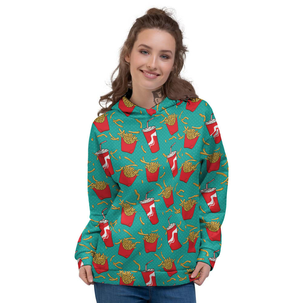 Cola And French Fries Print Pattern Women's Hoodie-grizzshop