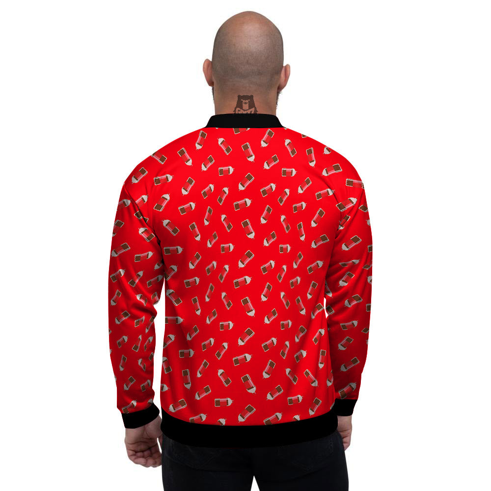 Cola Bottle Print Pattern Men's Bomber Jacket-grizzshop