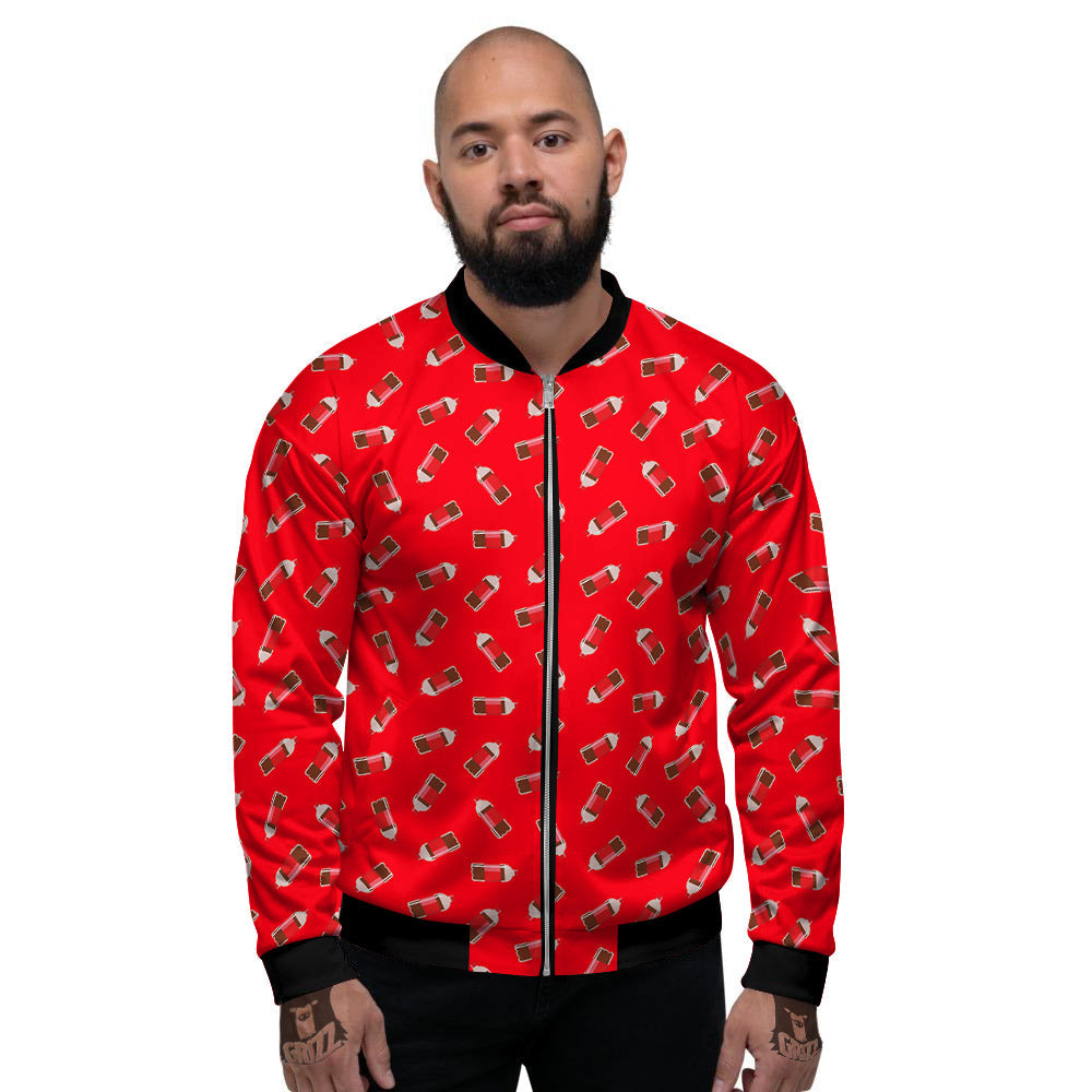 Cola Bottle Print Pattern Men's Bomber Jacket-grizzshop
