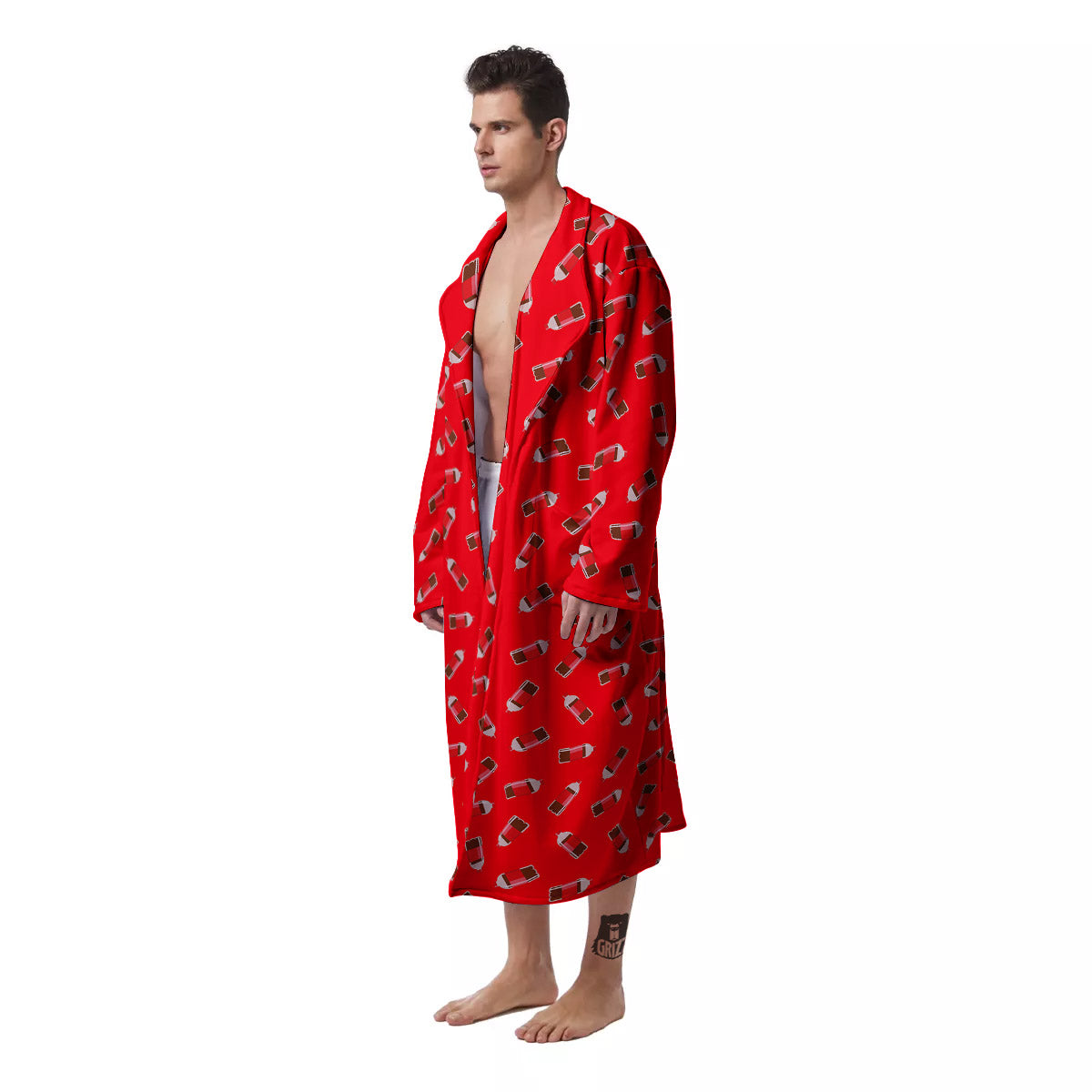 Cola Bottle Print Pattern Men's Robe-grizzshop