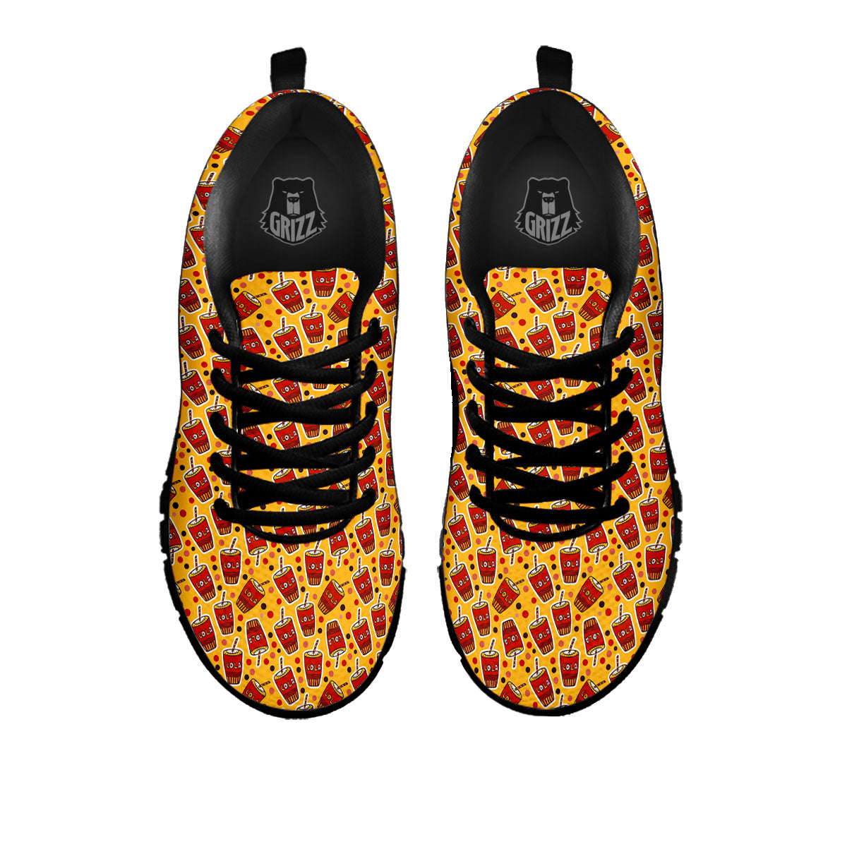 Cola Glass Print Pattern Black Sneaker-grizzshop