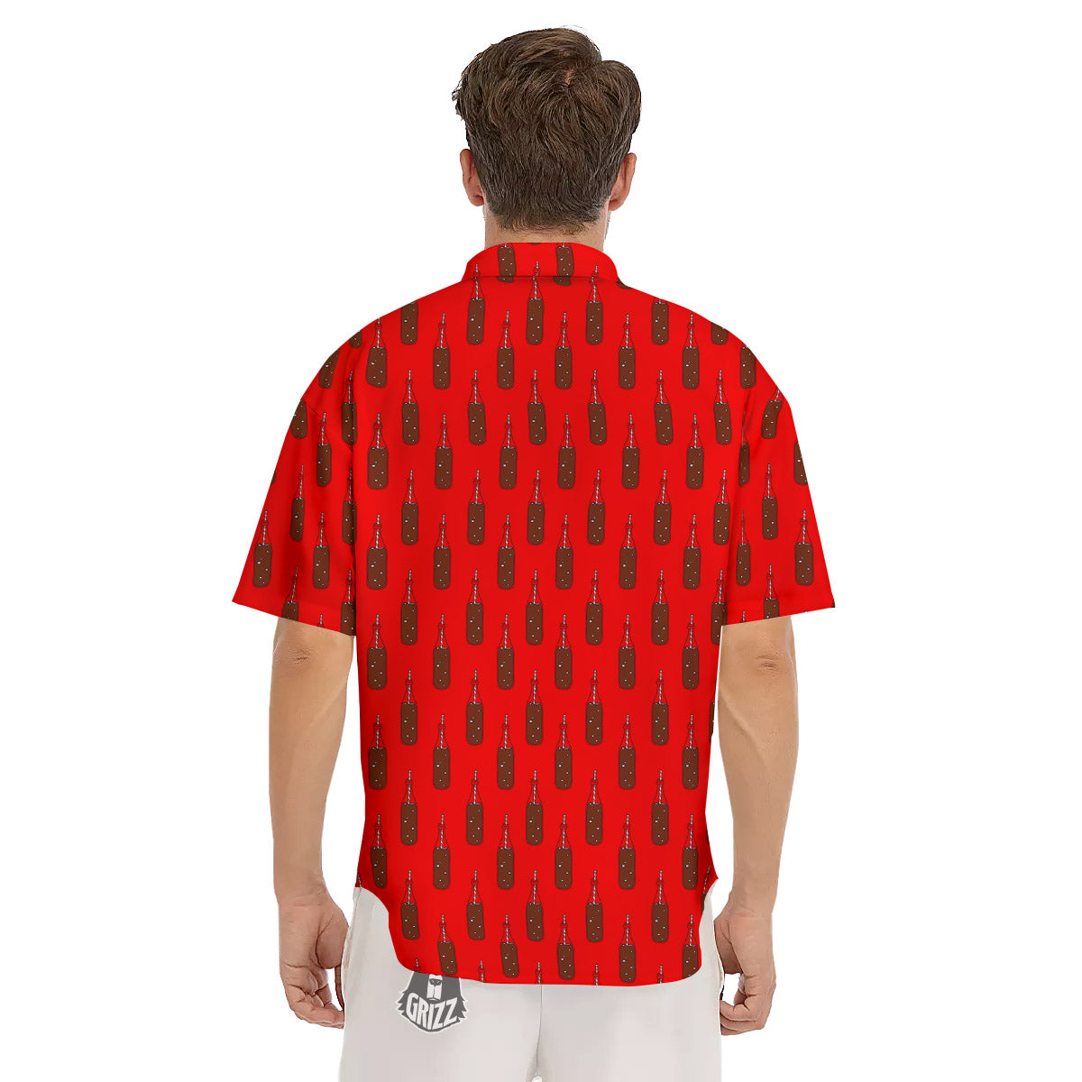 Cola Print Pattern Men's Short Sleeve Shirts-grizzshop