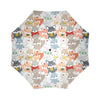 Coloful Fox Pattern Print Foldable Umbrella-grizzshop