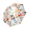 Coloful Fox Pattern Print Foldable Umbrella-grizzshop