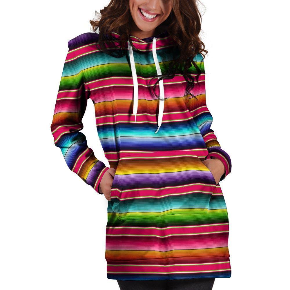 Coloful Mexican Baja Hoodie Dress-grizzshop