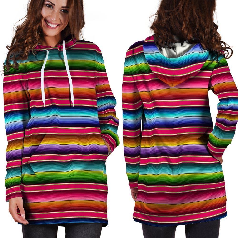 Coloful Mexican Baja Hoodie Dress-grizzshop