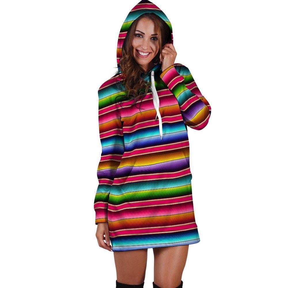 Coloful Mexican Baja Hoodie Dress-grizzshop