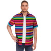 Coloful Mexican Baja Men's Short Sleeve Shirt-grizzshop