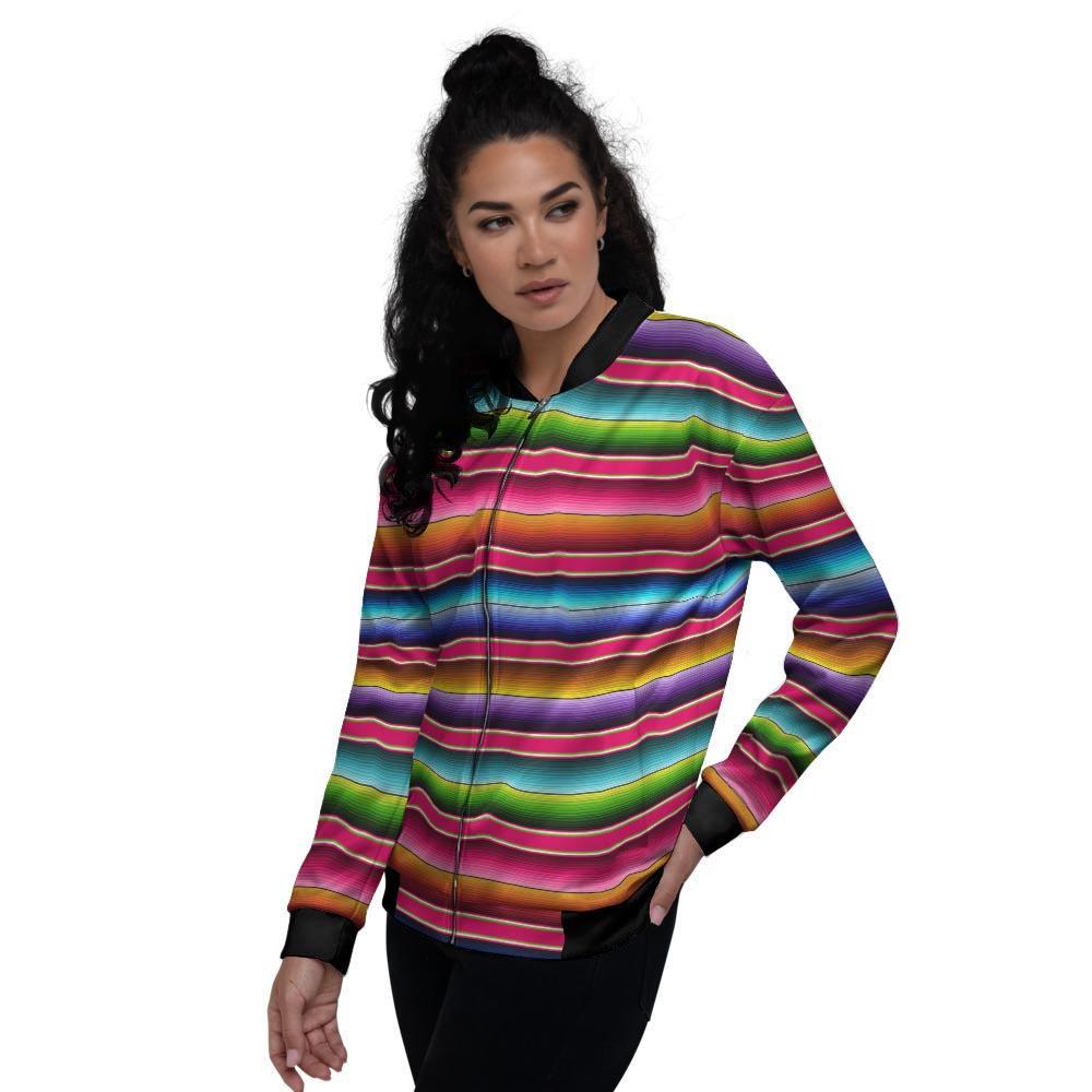 Coloful Mexican Baja Women's Bomber Jacket-grizzshop