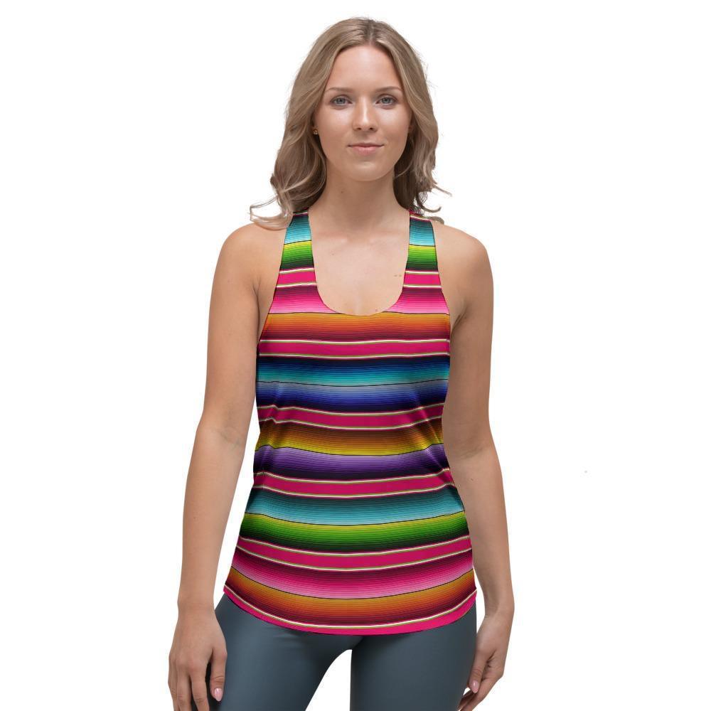 Coloful Mexican Baja Women's Racerback Tank Top-grizzshop