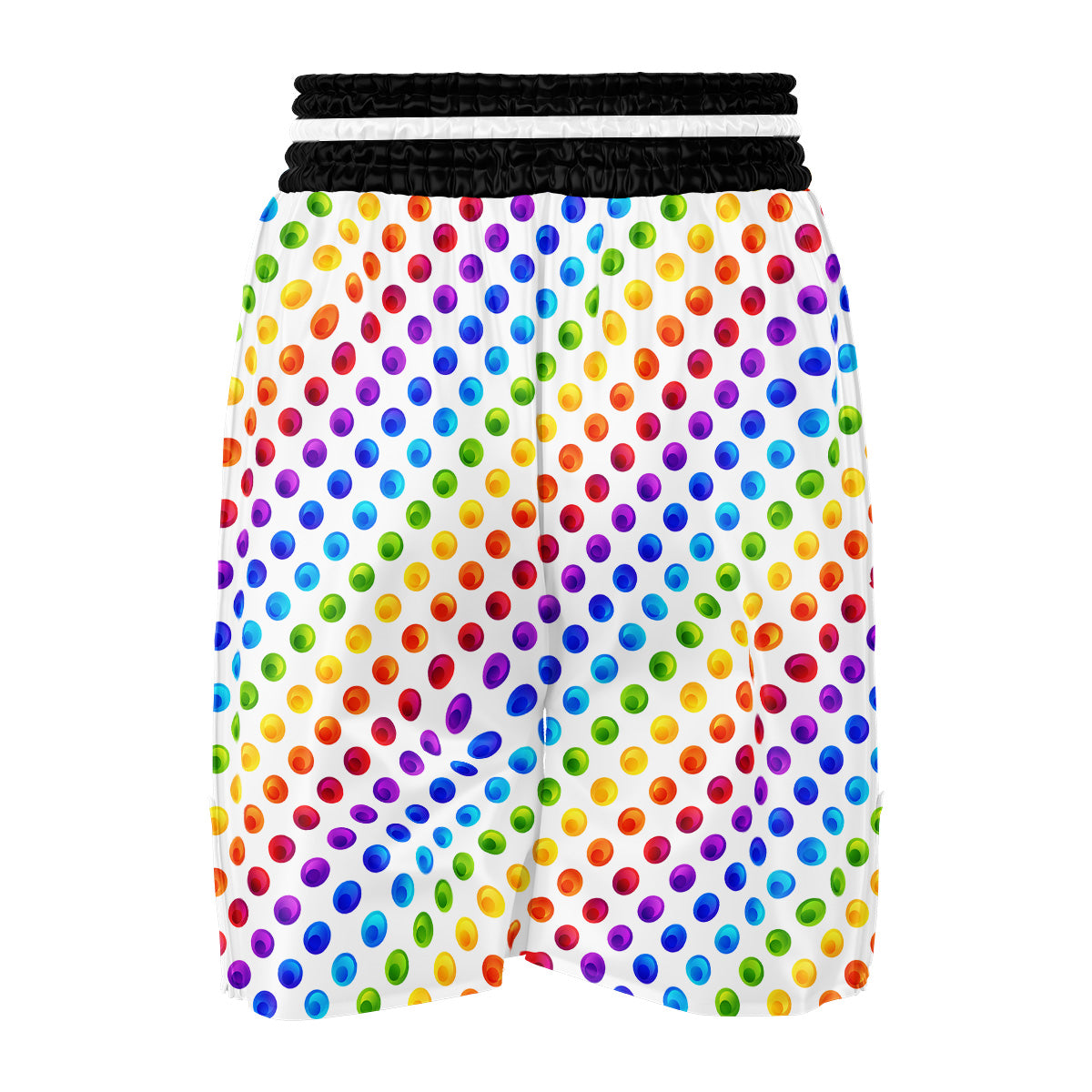 Colored Polka Dots Rainbow Print Pattern Boxing Shorts-grizzshop
