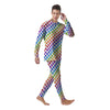 Colored Polka Dots Rainbow Print Pattern Men's Pajamas-grizzshop
