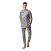 Colored Polka Dots Rainbow Print Pattern Men's Pajamas-grizzshop