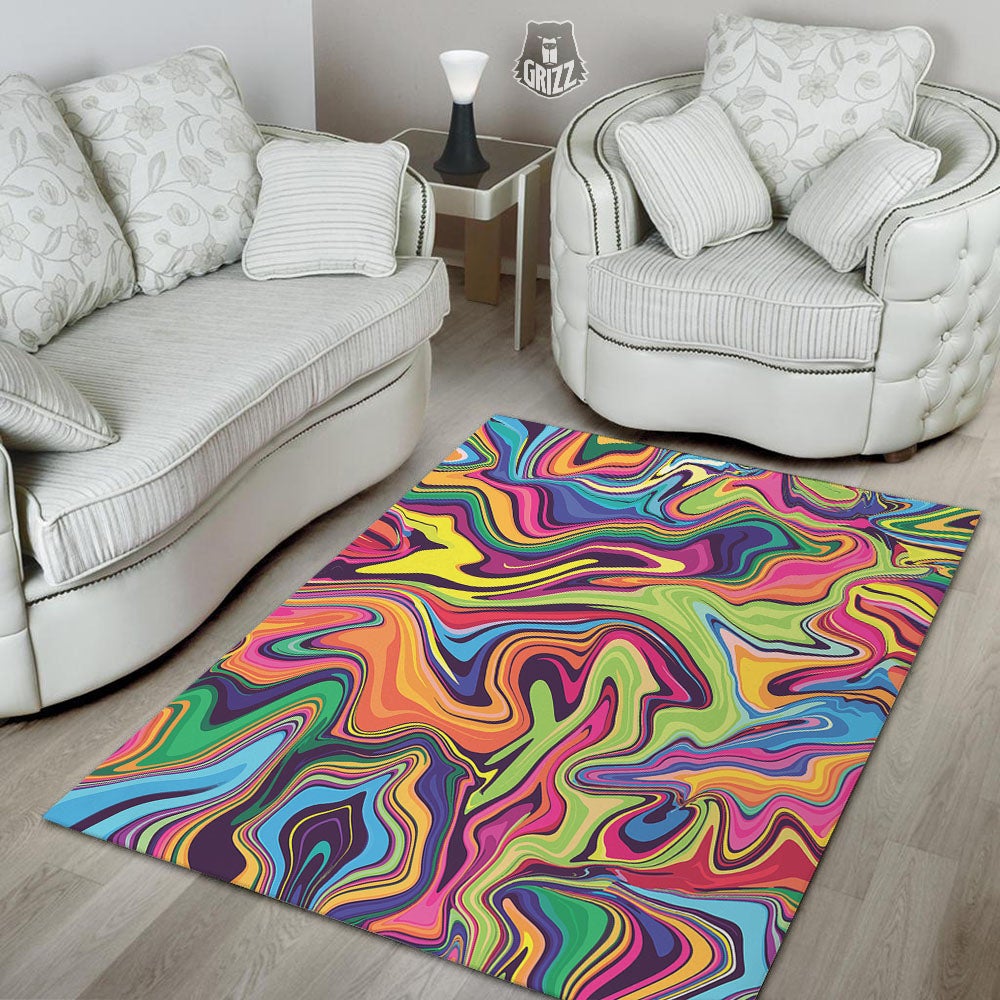 Colorfu Psychedelic Print Floor Mat-grizzshop