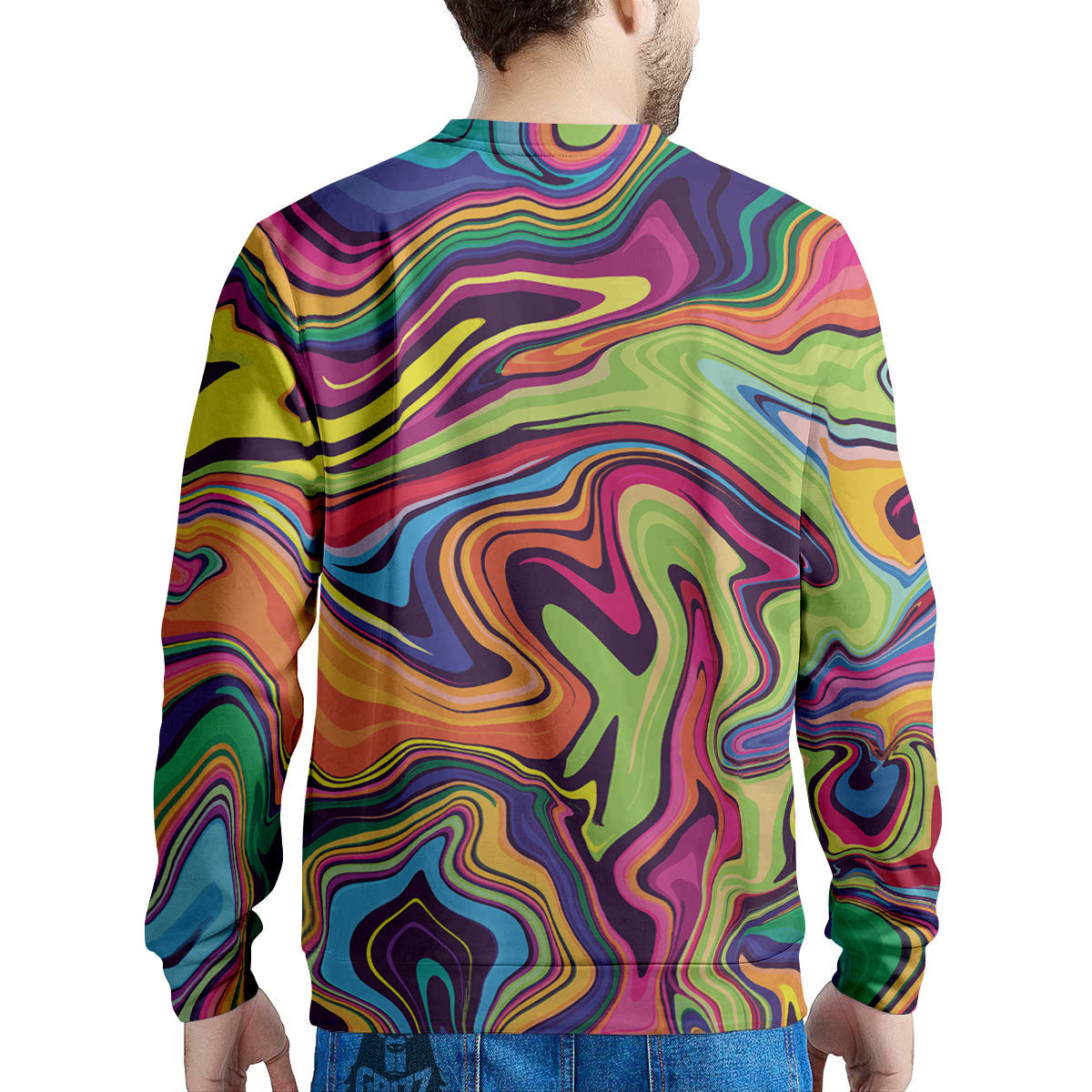 Colorfu Psychedelic Print Men's Sweatshirt-grizzshop