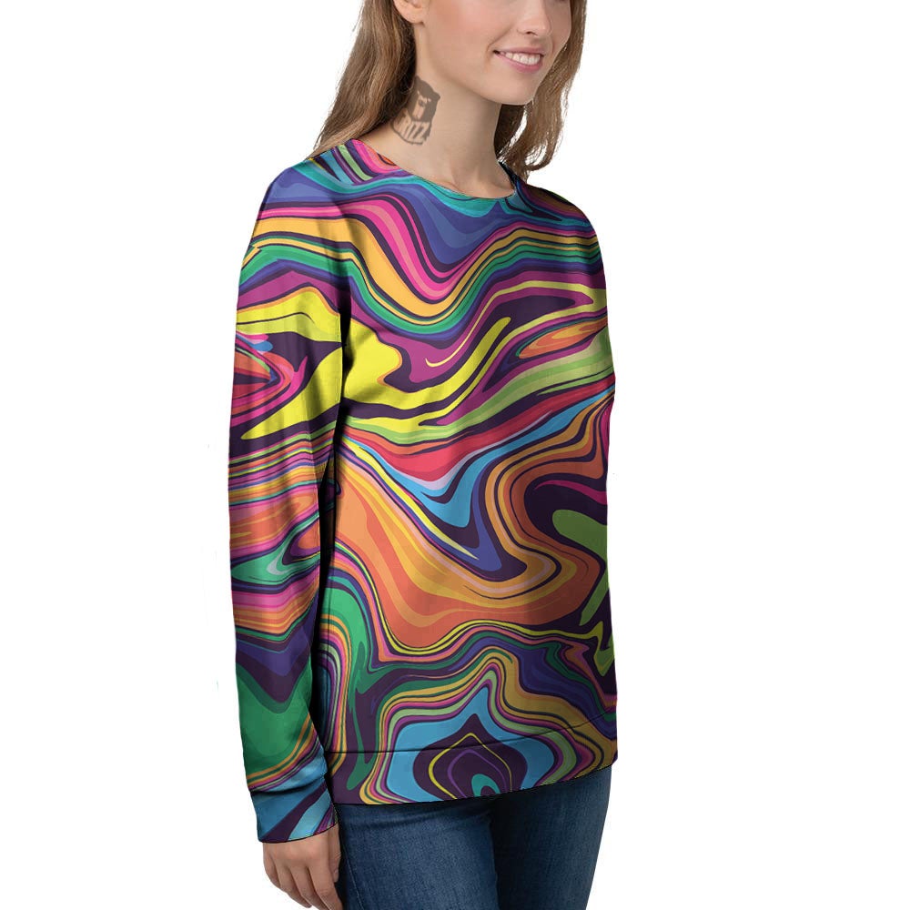 Colorfu Psychedelic Print Women's Sweatshirt-grizzshop
