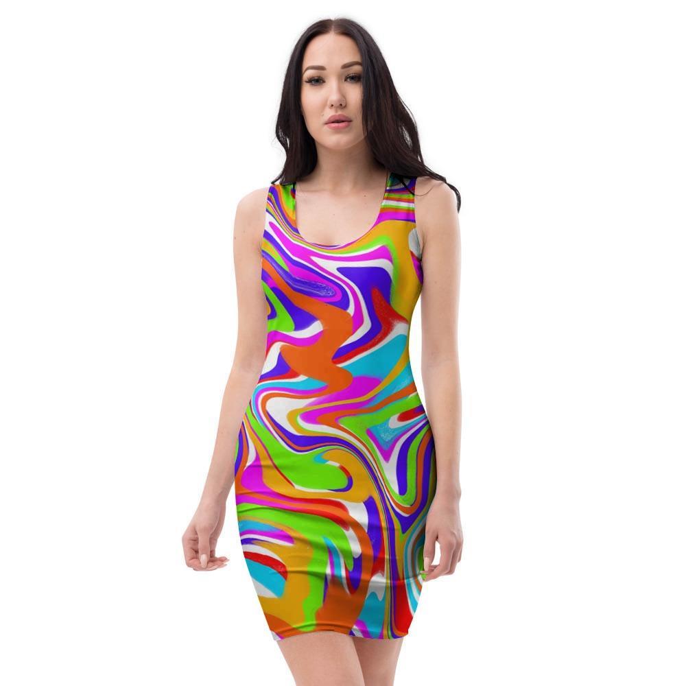 Colorful Abstract Bodycon Dress-grizzshop